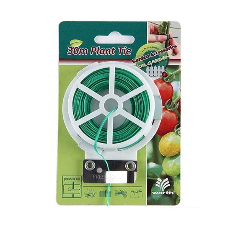 Tuin Kabel 30/50/100m Plant Twist Tie met Cutter Stevige Groen Gecoate Draad voor Tuinieren Thuiskantoor Herbruikbare Draad Kabel